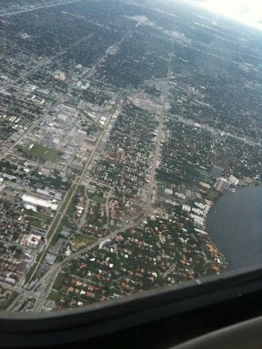 A view of the city from above.