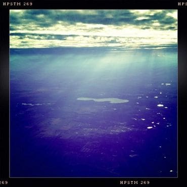 A view of the ocean from above.